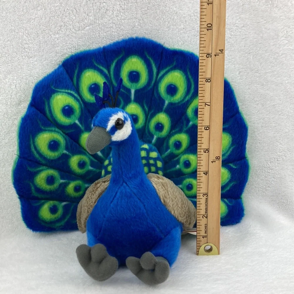 Wild Republic Core Peacock Plush Stuffed Animal Toy Realistic 12” NWT